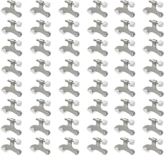 48 Pack Hinge Pin Brushed Nickel Door Stopper, Adjustable Heavy Duty Hinge Pin Door Stop with Rubber Bumper Tips