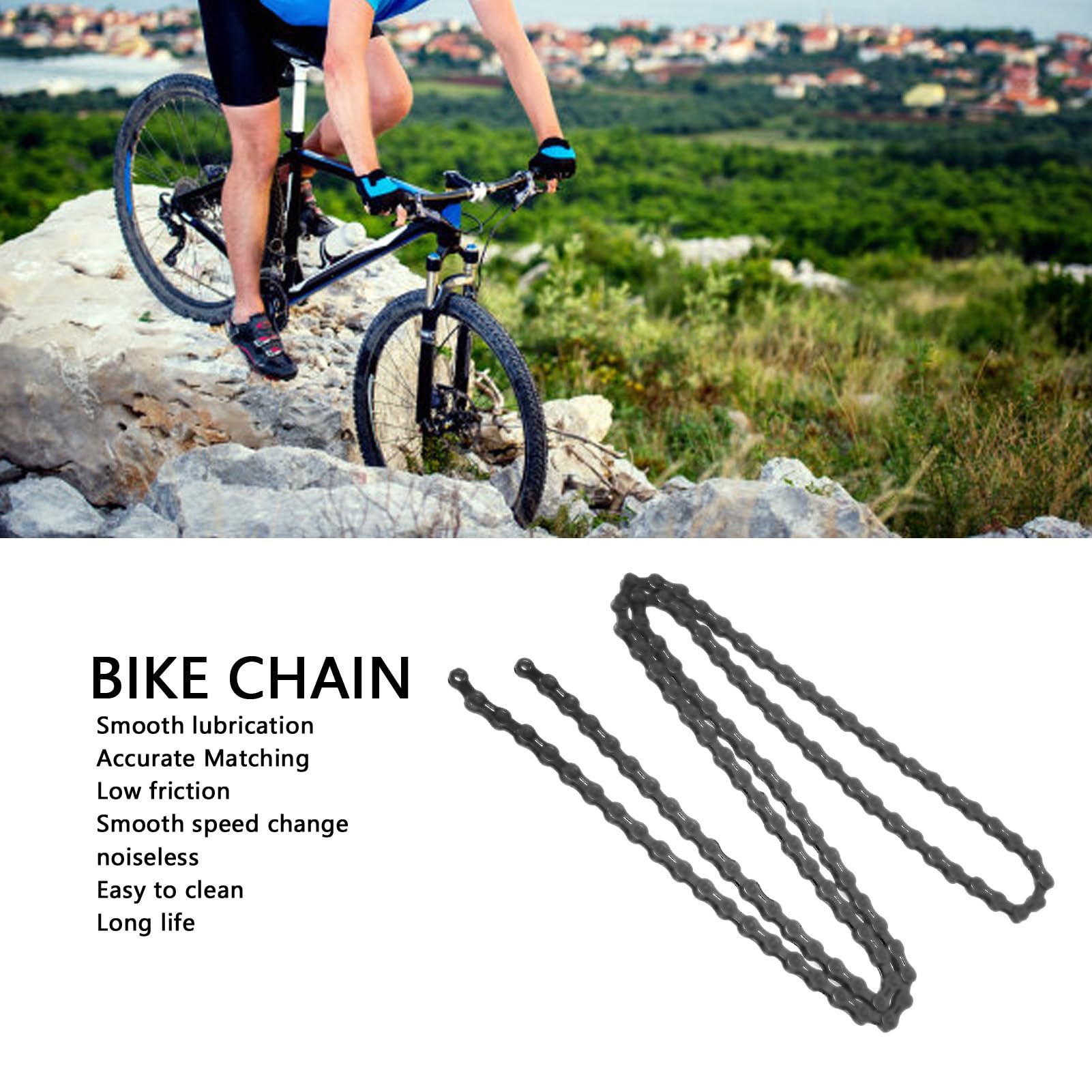 Einfach zu Installierende Halbhohle Fahrradkette, Genau Passend für 11-Gang-Mountain-Rennräder