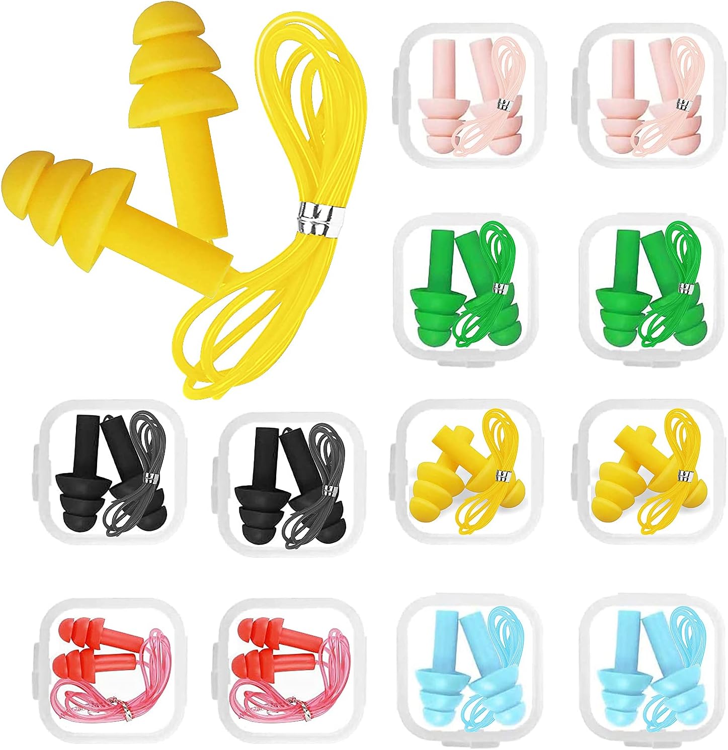 BORISCA 12 Paar Silikon Ohrstöpsel Zum Schlafen - Formbarer Gehörschutz Mit Aufbewahrungsbox