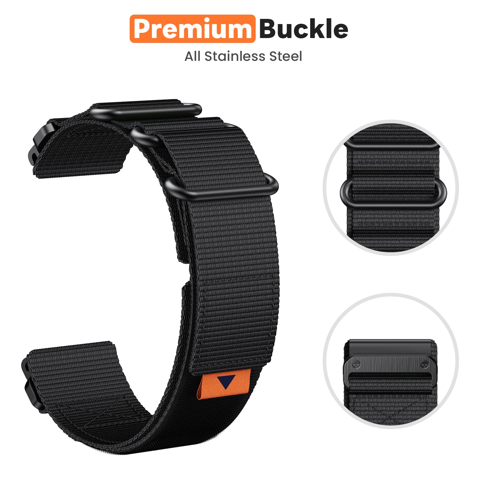 Cinturino In Pelle Vera 22/26mm Per Garmin Fenix 7X/6X/5 &ndash; Montaggio Rapido