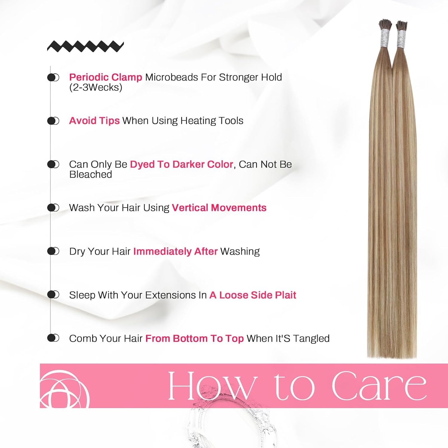  Itip Human Hair Extensions, Sun-Kissed Blonde Light Brown, 14 Inch thumbnail