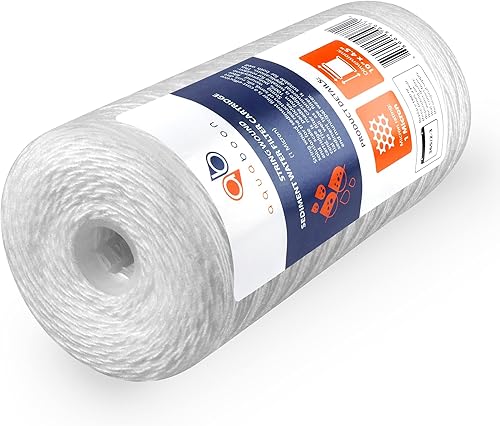 Miniatura 6 de Aquaboon Cartucho de filtro de agua de sedimentos para heridas de cuerda de 1 micrón, 10 x 4.5 pulgadas, filtración de sedimentos para toda la casa,
