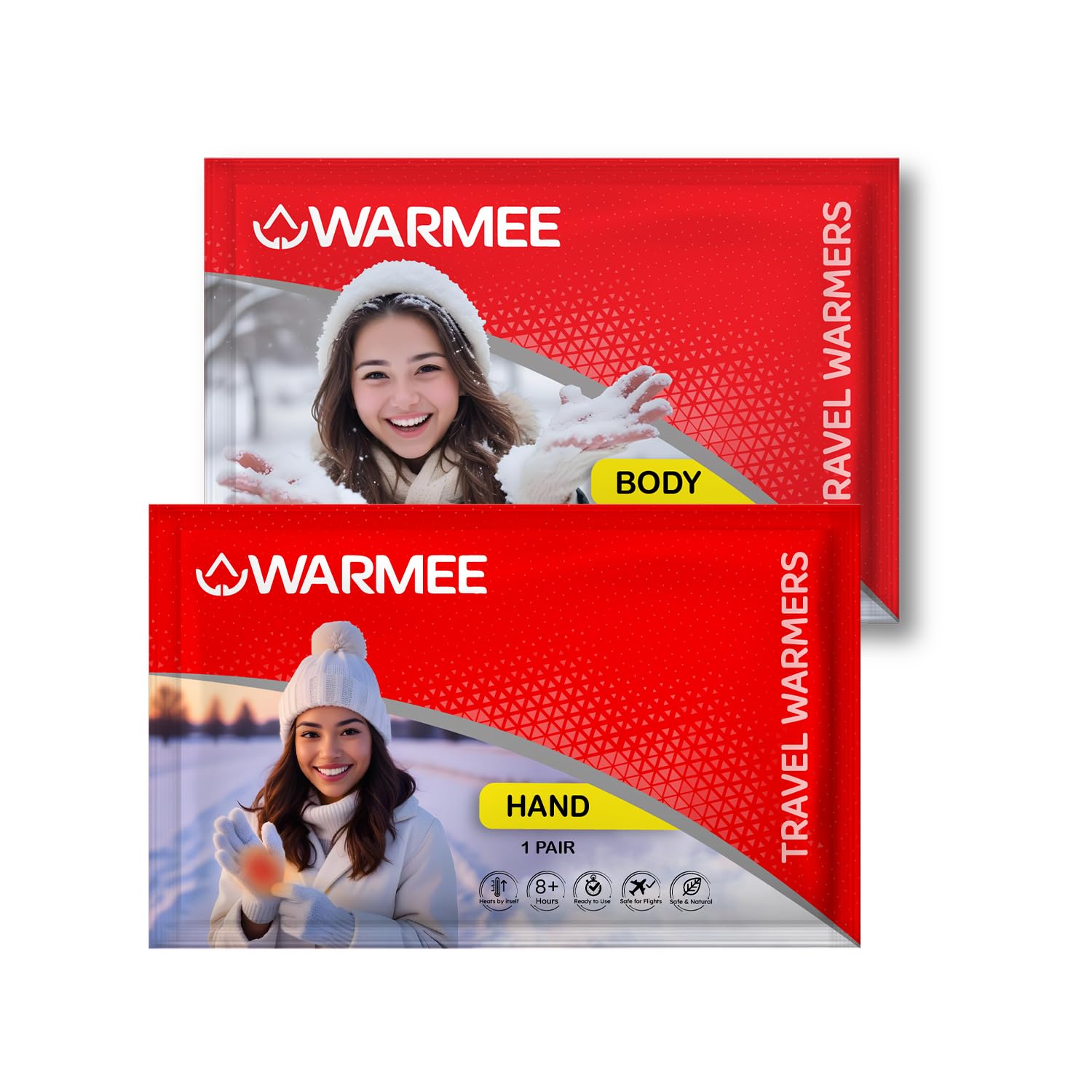 Warmee Self-Heating Warmer Combo Pack - 8+ Hours, Air-Activated Heat Pouch - Long Lasting, Safe, Natural, Odorless Warmers for Outdoor Activities, Winter & Travel
