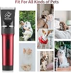 Sminiker Clippers de chat et de chien à faible bruit et sans fil rechargeable Kit de grooming avec sac de rangement 5 Speed Professional Clippers Animal Kit de grooming pour animaux
