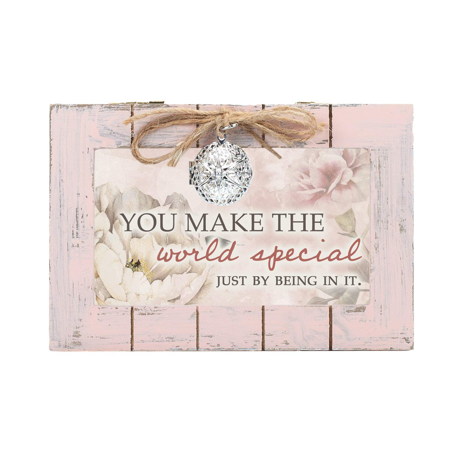 Cottage Garden Portagioie In Legno Rosa Con Scritta E Melodia | Scrigno Musicale Wind Under My Wings 21,6x16,5 Cm - 2