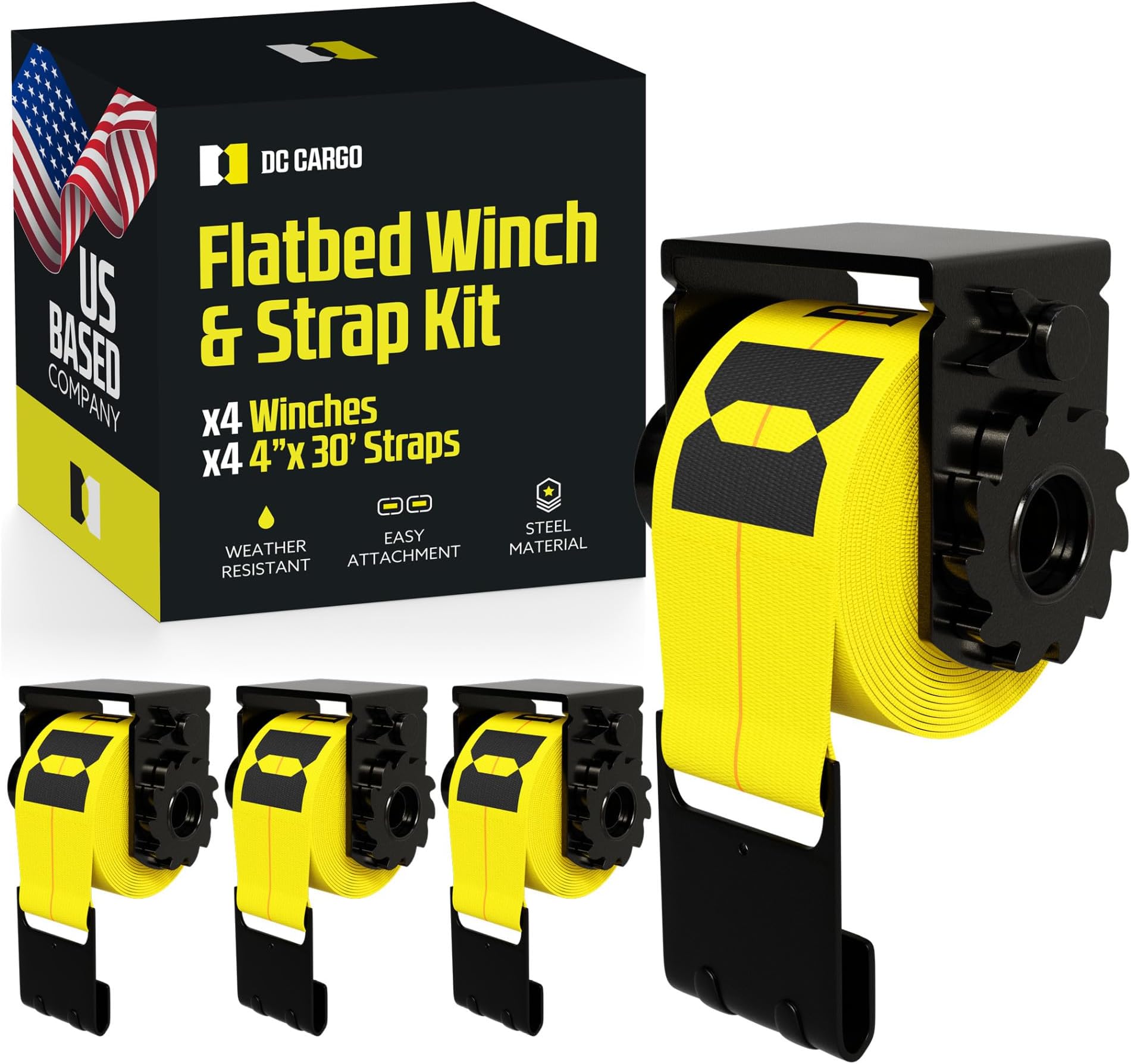 DC Cargo Heavy Duty Flatbed Winch Kit for Trucks and