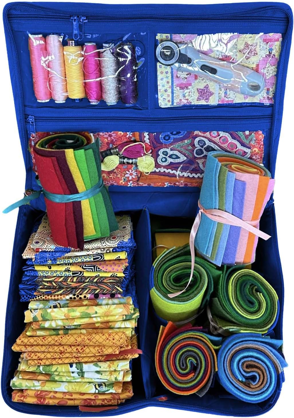 All Purpose Storage Tote Bag - Quilting, Sewing,Knitting, Portable, Multifunctional - Royal Blue
