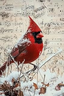 Sroaung Retro Cardinal Paintings Canvas Wall Art Christmas Decor Cardinal Poster Modern Art Prints Canvas Posters Wall Decor Club Bar People Cave Gym Decor Cardinal Wall Art Unframed 16x24 Inch