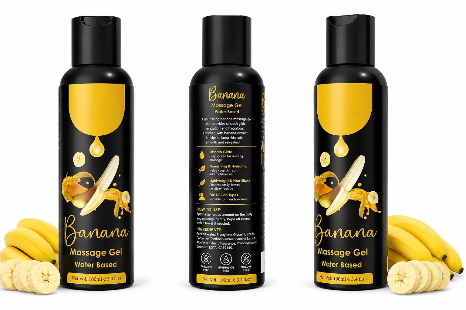 Banana Massage Gel 100ml | Nourishing Body Massage Gel for Men & Women | Smooth Glide Formula | Lightweight Non-Sticky Moisturizing Skin Care Gel | Relaxing Body Massage & Hydration-image-8
