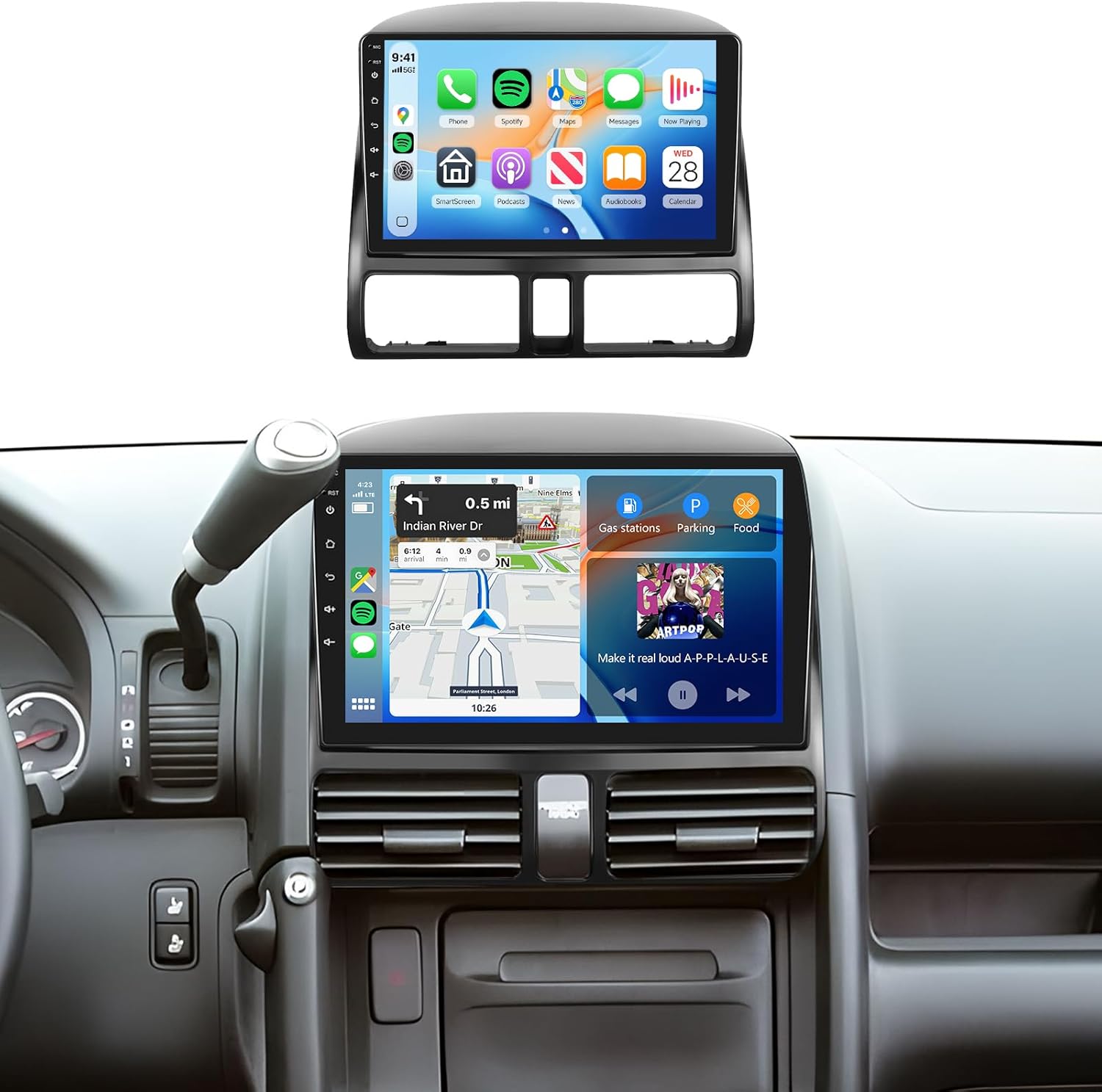 5/6GhzWiFi 8Core 4G+64G for Honda CRV 2002-2006 Car Stereo Radio with 9 Inch IPS Touchscreen Wireless Carplay/Android Auto DSP Hi-Res GPS Android 15 FM/RDS SWC Camera