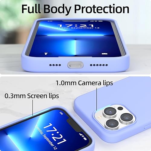 Miniatura 3 de JOOSKO Funda para iPhone 13 Pro Max, funda de silicona líquida, protección de cuerpo completo de grado militar contra caídas microfibra resistente a