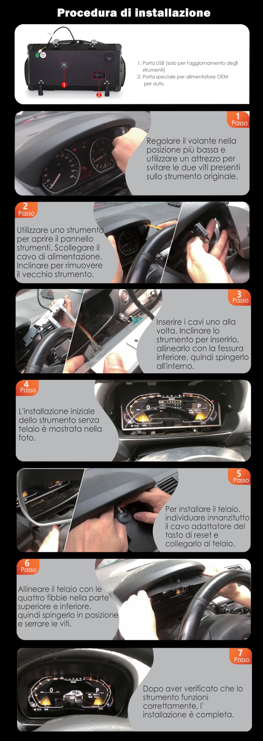 Quadro Strumenti Digitale LCD 10 Pollici per BMW X1 E84 2006-2015 Sistema CCC&CIC Tachimetro Display Cruscotto 4-Core 7 Temi UI Comandi al Volante 1920x720P Display Digitale Schermo HD