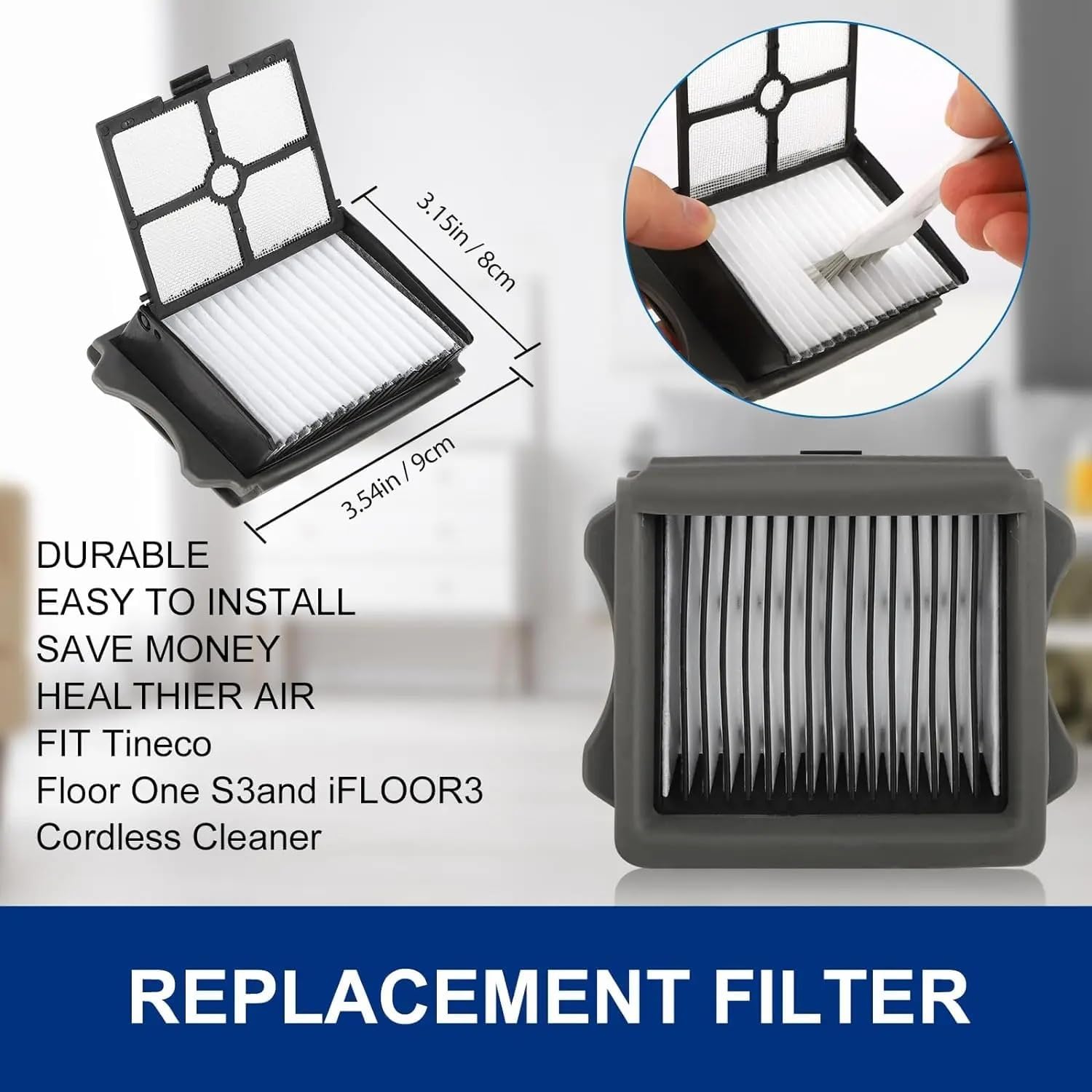 HEPA Filters For Tineco iFloor 3/ Floor One S3/ Floor One S5/ Floor One S5 Pro 2 Wet Dry Vacuum Cleaner Filter Accessories(9pcs)