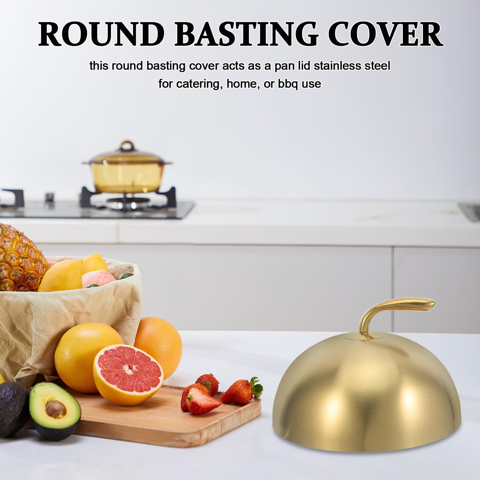 Cloche à fromage ronde et robuste de 24 cm (9,5 po) pour la cuisson à la vapeur et la fonte du fromage - Accessoires pour plancha