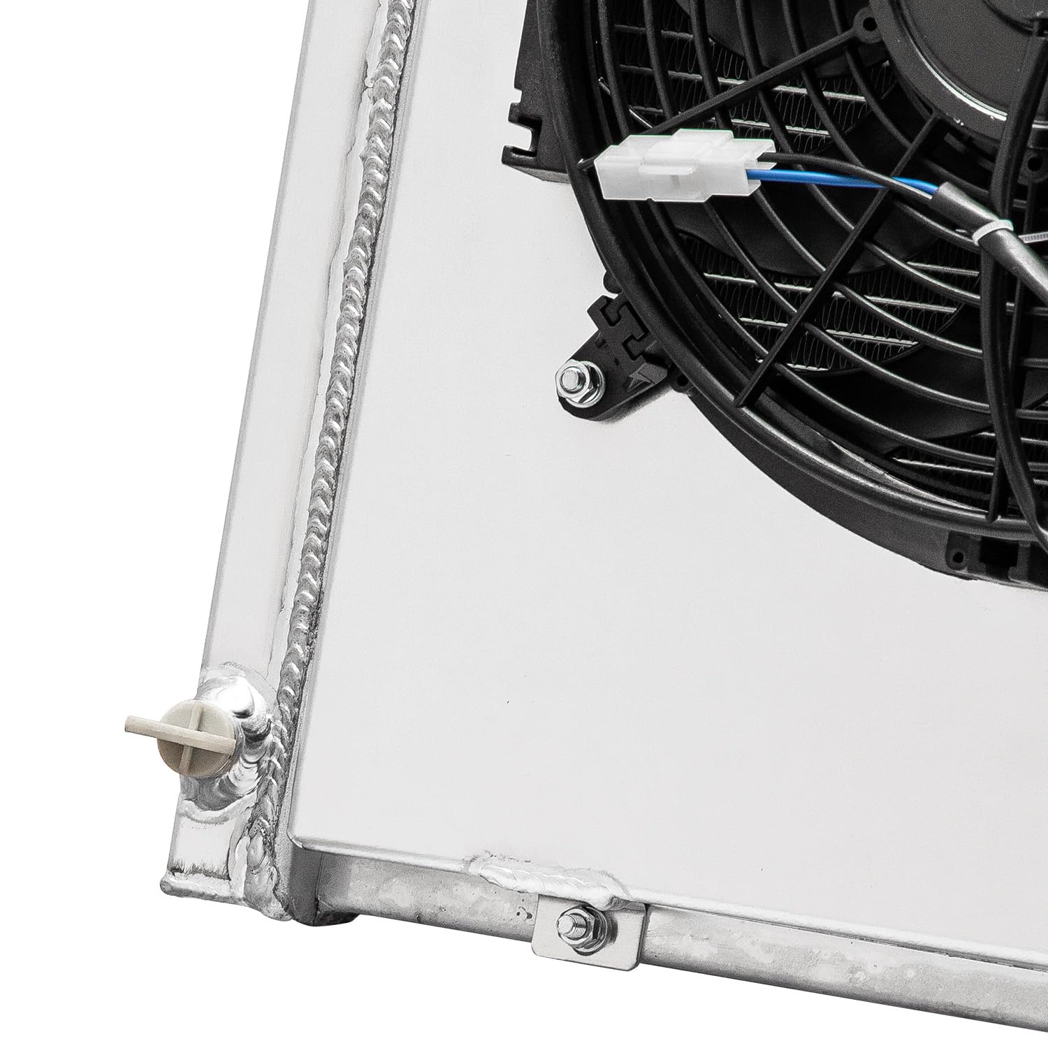 3 Core Aluminum Radiator Shroud Fan Compatible with 1965-1990 Chevy GMC Cadillac Buick Olds Pontiac Cars Trucks Vans 28 Wide Core Caprice Chevelle Blazer Suburban Cutlass Riviera