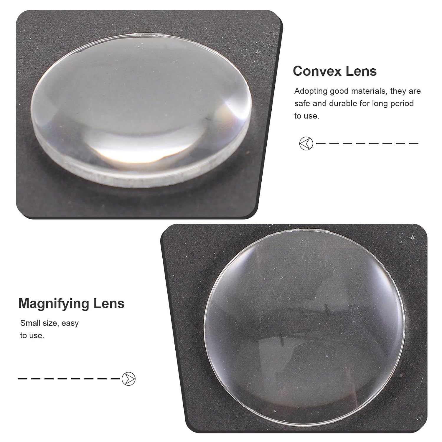 12Pcs Convex Lens, 1inch/2.5cm Diameter Convex Lens, Resin 3D Convex Lens VR Lens Film Field Mirror Magnifier, Transparent Optical Lens for Experiment and Teaching Activities