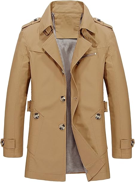 Amazon Lars Amadeus トレンチコート ウインドブレーカー オーバーコート シングルブレスト メンズ カーキ S コート ジャケット 通販 Amazon Lars Amadeus トレンチコート ウインドブレーカー オーバーコート シングルブレスト メンズ カーキ S コート ジャケット 通販