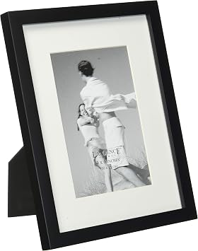 Lawrence Frames Black Wood 6 by 8 Picture Frame Matted to 4 by 6