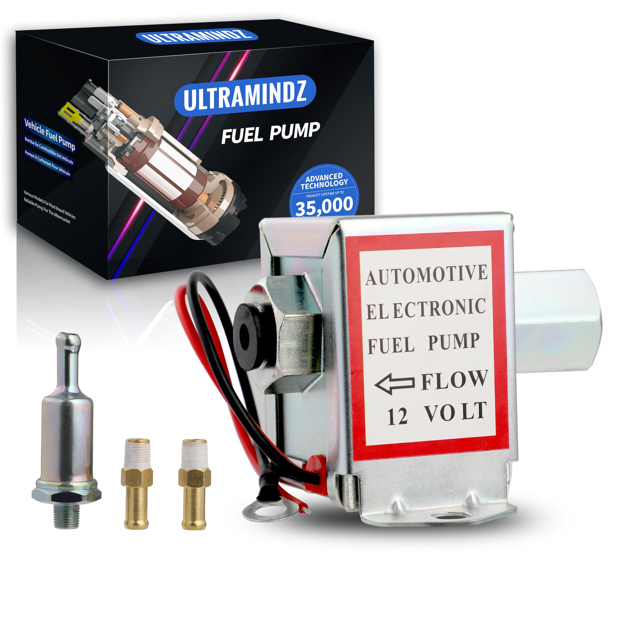 Electric Fuel Pump MDY E8012S GA8012S High Pressure (5-9PSI) Universal 12V Heavy Duty Gas Diesel In-Line In-Tank With Installation Kit Metal Solid Petro Gasoline Or Diesel Engine Fuel Transfer Pump - Foto 7