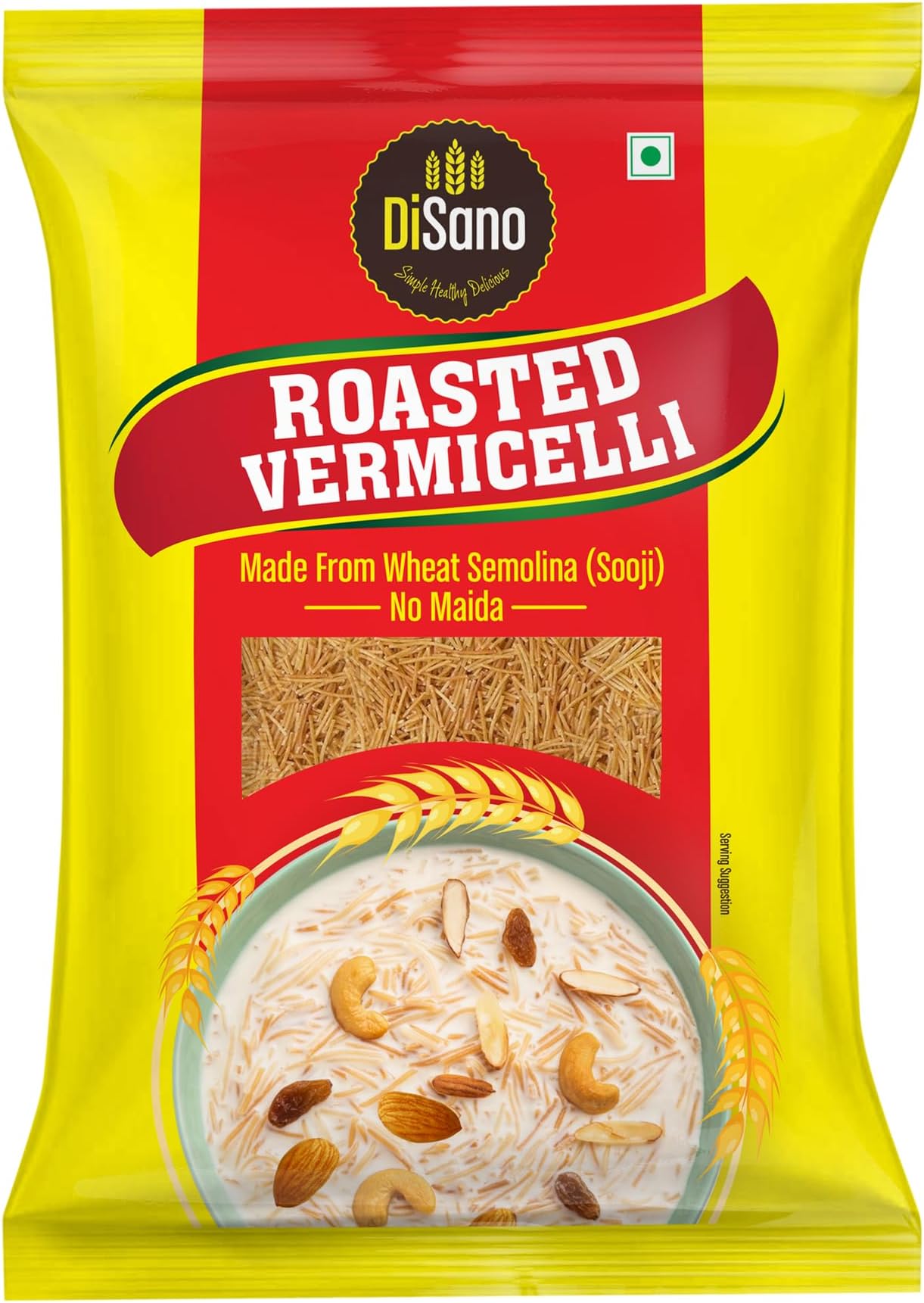 DISANO Roasted Wheat Vermicelli,No Maida,850 Gram,Cholesterol Free,unflavored