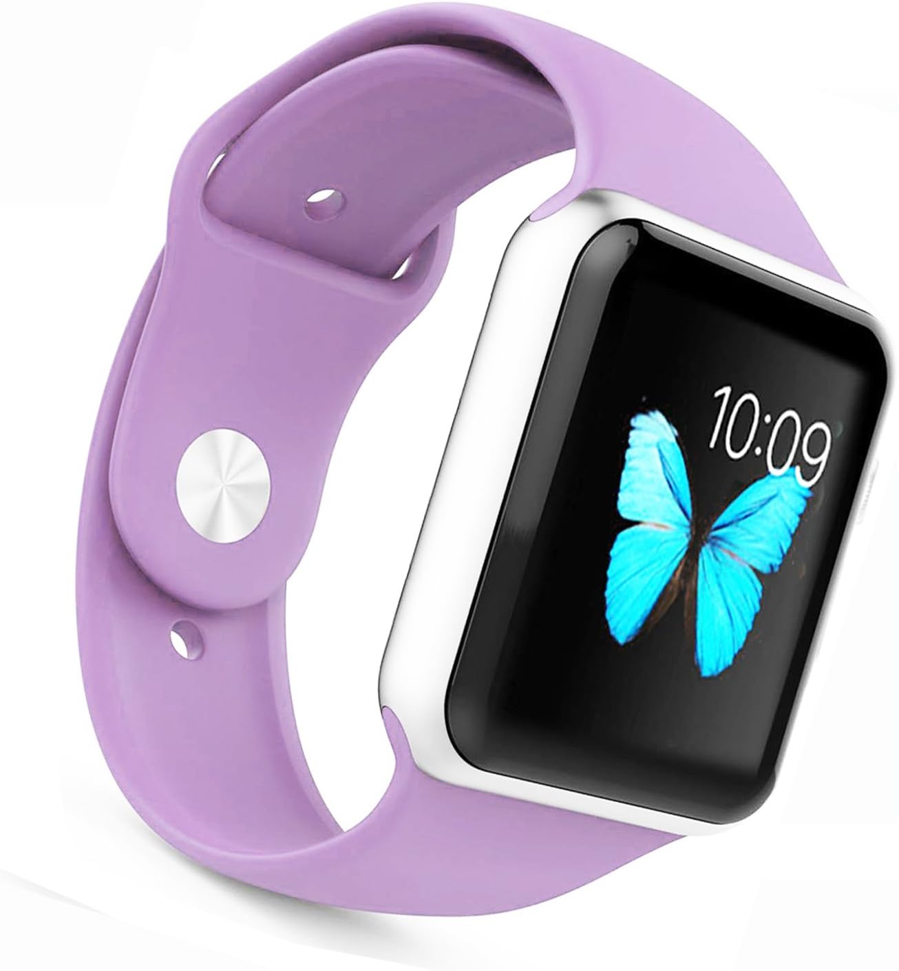 Apple Watch Band - WantsMall S/M Soft Silicone Sport Style Replacement iWatch Strap for 38mm Apple Watch Models (light purple)