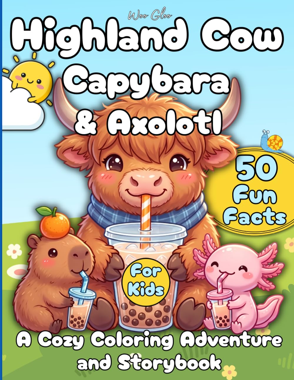 Highland Cow Capybara & Axolotl: A Cozy Coloring Adventure and Storybook