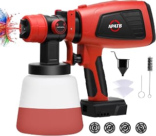 Cordless Paint Sprayer for Milwaukee M18 18V Battery, HVLP Spray Paint Gun with Brushless Motor and 4 Copper Nozzles & 3 Spray Patterns (Battery Not Included)