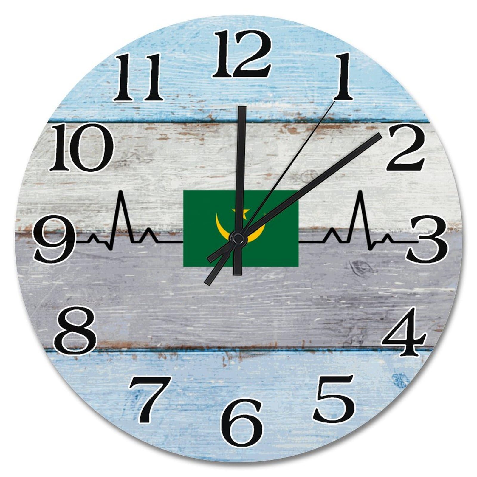 Horloge murale drapeau Mauritanie pour decoration vintage de cuisine