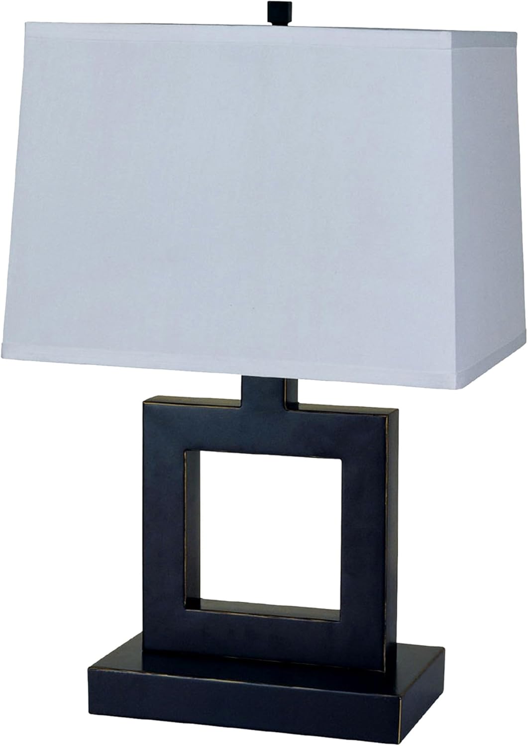 Ore International 8137B 22-Inch 100-Watt 3-Way Metal Table Lamp with Fabric Shade, Nickel