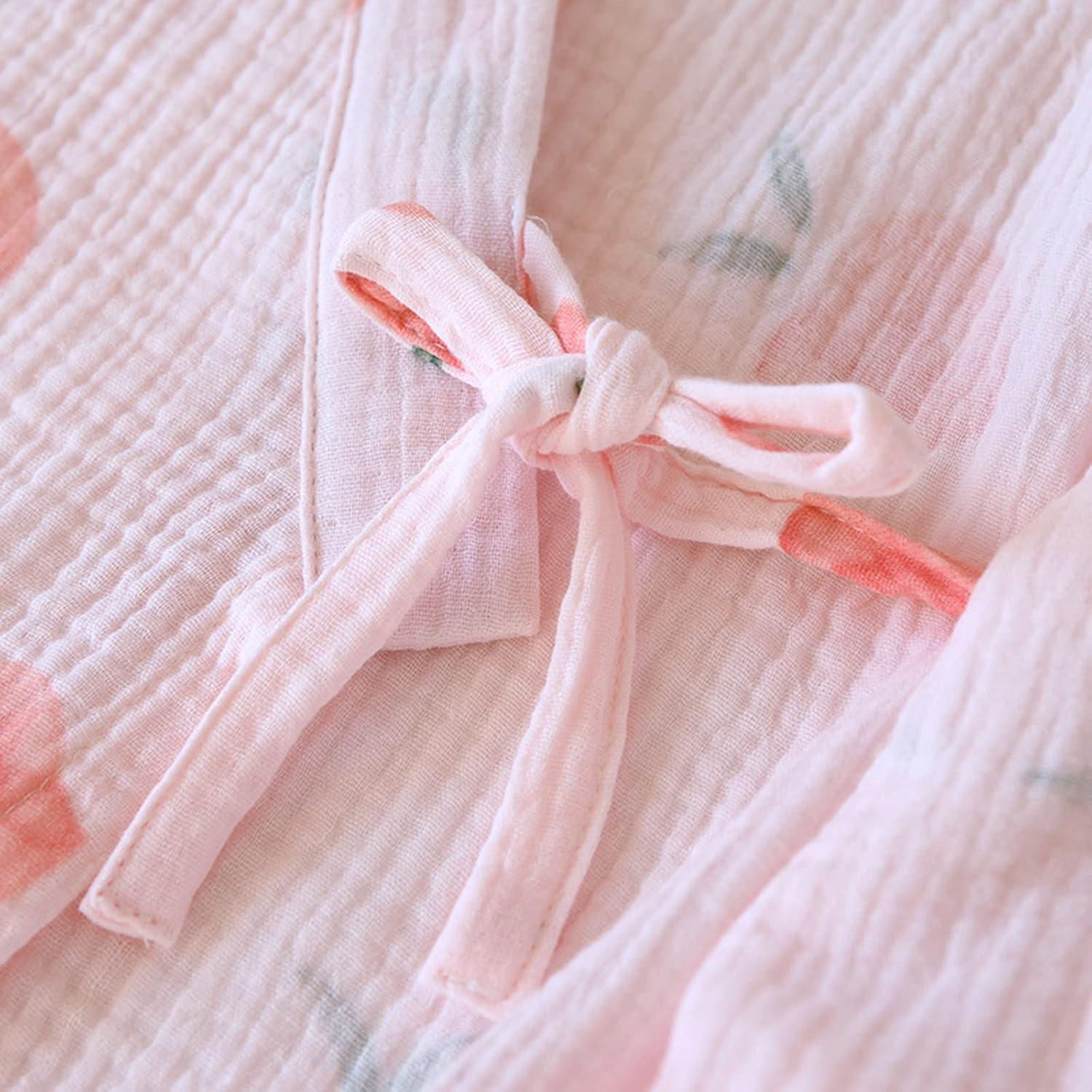Халат, Женский, 100% Хлопок, Двойная ткань, Длинный рукав, Ночная рубашка, Для купания, Японский стиль, Приятный для кожи, Домашняя одежда Unifizz, Юката, Пижама, Одежда для отдыха, Впитывающий влагу, Быстросохнущий, Утепляющий, Горячий, фото 2