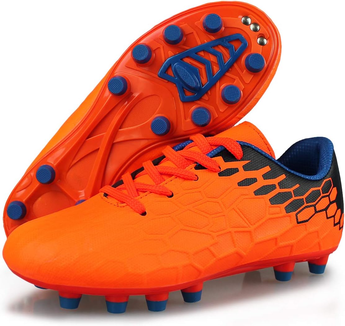 Hawkwell Boys Girls Outdoor Firm Ground Soccer Shoes(Toddler/Little Kid/Big Kid)