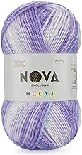 Ganga Acrowools Yarn -100% Acrylic Supersoft Knitting Wool Ball, (Pack of 1 Ball - 100 Grams). Suitable for Craft, Babywear Blankets, Ponchos mufflers, caps, Thick mota Needle Crochet Hook Thread; (NM13 - Purple)