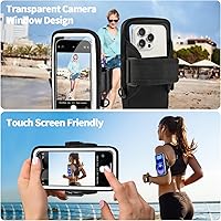Vista 4 de Soporte para teléfono para correr, brazalete para teléfono celular, bolsa cruzada transparente para teléfono con correa ajustable, bolsa de brazo