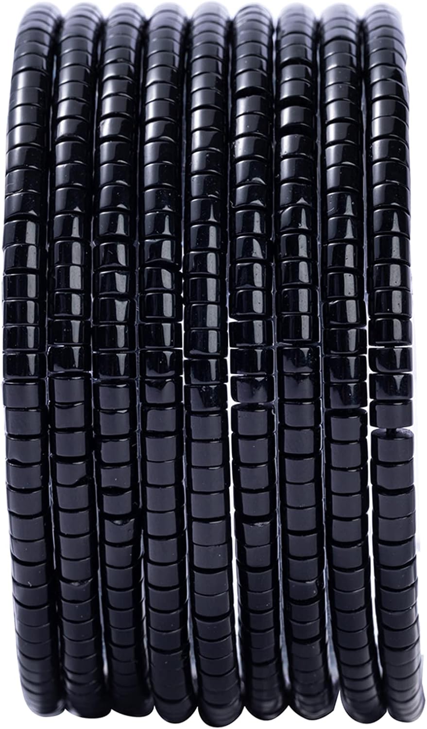 Natural Black Agate Stone Spacer Beads 4x2mm 38cm/str Flat Round Loose Semi Gemstone Caps for Making Bracelets Necklace