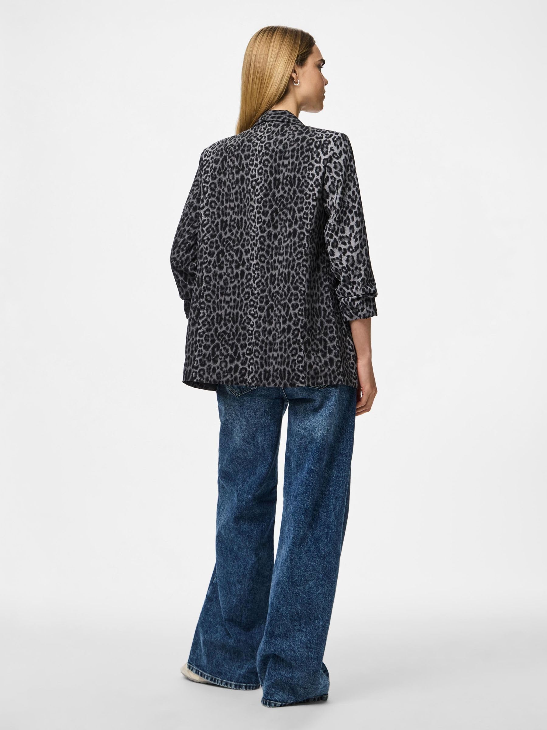PIECES Pcbosella 3/4 Printed Blazer Noos BC, szary, S damski, Szary, S