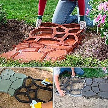 ATORSE Garden Home Path Maker Model Road Step Stone Paving Cement Mould Brick