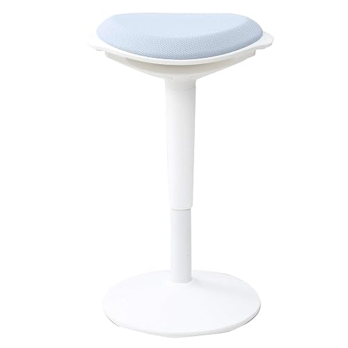 Yamazen HPSC-55 (LGY/WH) Elevating Chair (Supports Standing Desks), Gas Pressure
