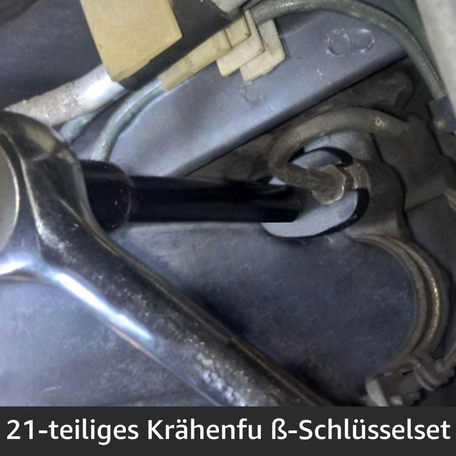 DPTOOL 21tlg Krähenfußschlüssel-Set, 8-32 mm, 3/8" und 1/2 Zoll Antrieb, Schlagmuttern, Hahnenfußschlüssel-Set, metrisch