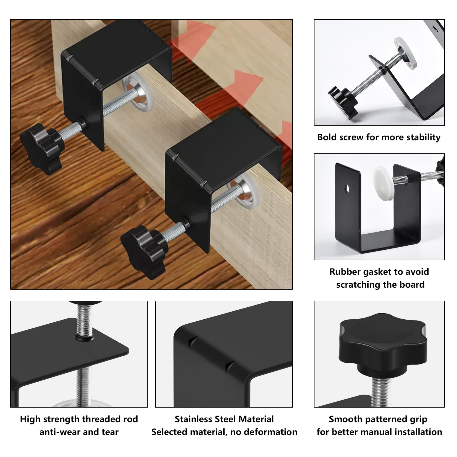 1PCS C-Clamp, Universal Heavy Duty C-Clamp Base Stand Stainless Steel Tiger Clamp - Image 4