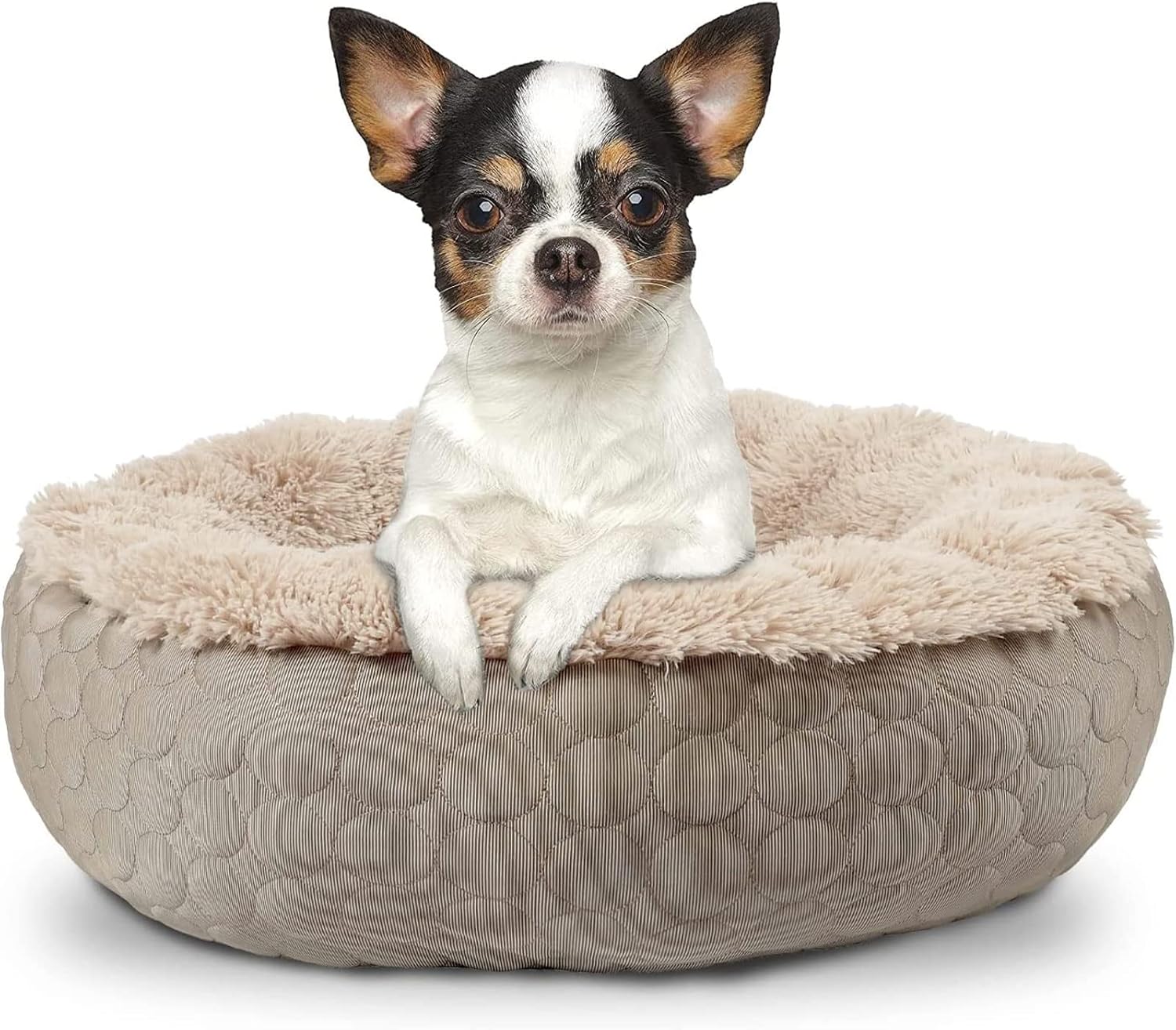 ANWA Dog Donut Bed Calming Bed Donut Round, Fluffy Dog Bed Medium Large Dogs, Cooling Warming