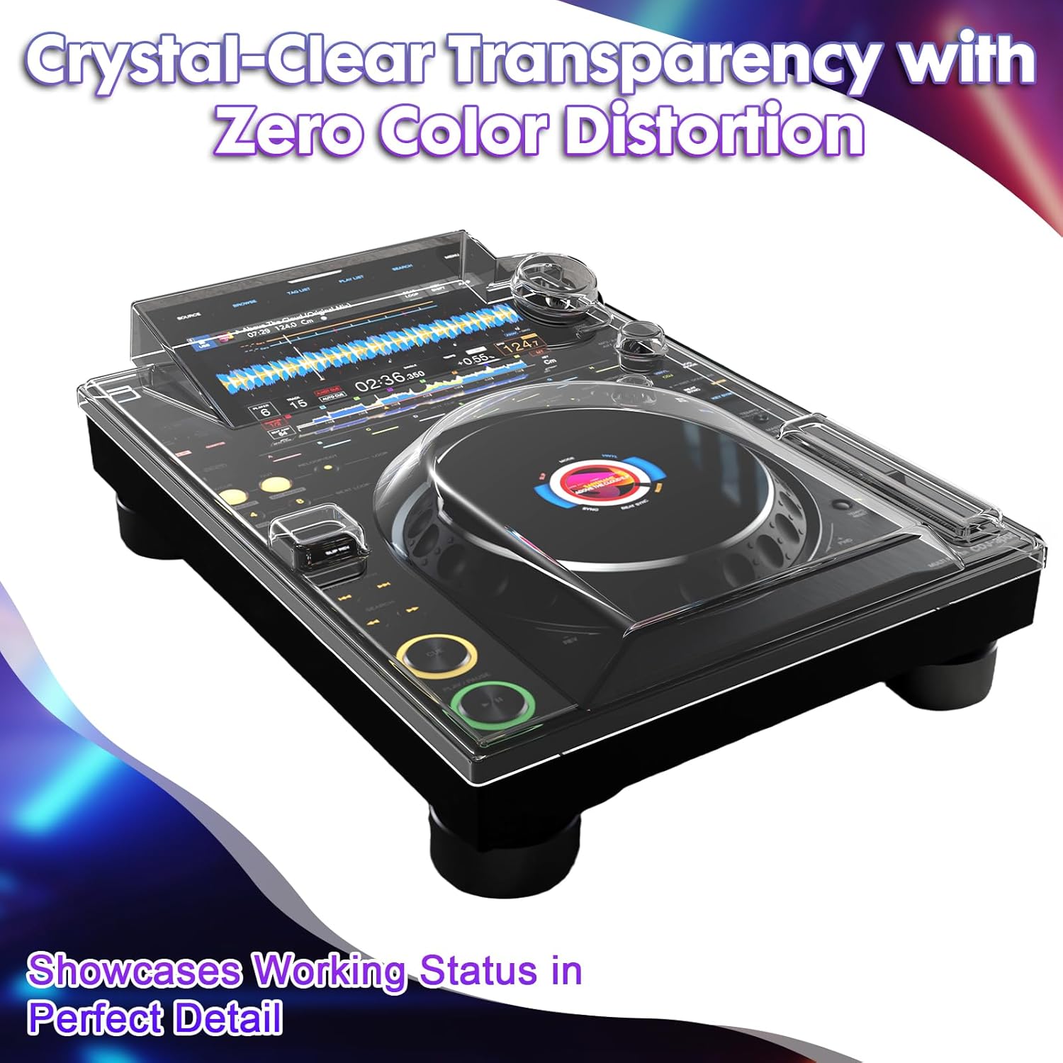 Polycarbonate Cover for Pioneer DJ CDJ-3000, Hard Shell DJ Equipment Protective PC Pets-Scratch Proof Shield Lid Cover Protector for Travel