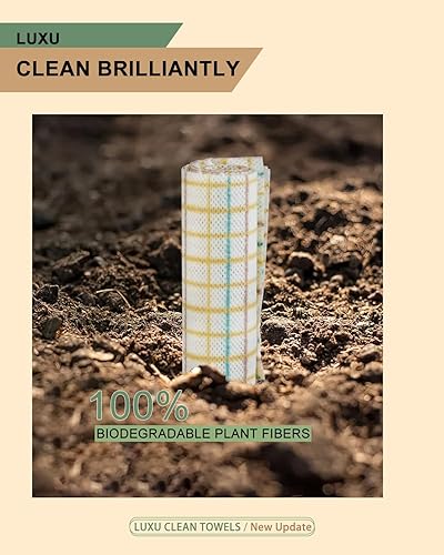 Miniatura 2 de LUXU Toallitas de limpieza reutilizables, paños reutilizables multiusos secos, 120 unidades, paños de limpieza reutilizables resistentes, toallas de