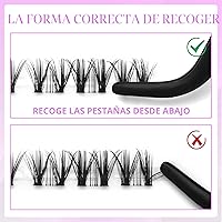 Vista 5 de VEYESBEAUTY Extensiones de Pestañas en Racimos Banda Delgada e Invisible DIY Pestañas Postizas Individuales Serie de Cinco Segundos