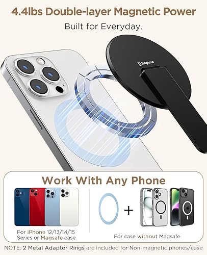 Miniatura 4 de Magtame Soporte Magnético para Teléfono con Grip para Magsafe, Soporte Ultradelgado de Presión con Fuerte Soporte Magnético, Ajustable 140 para