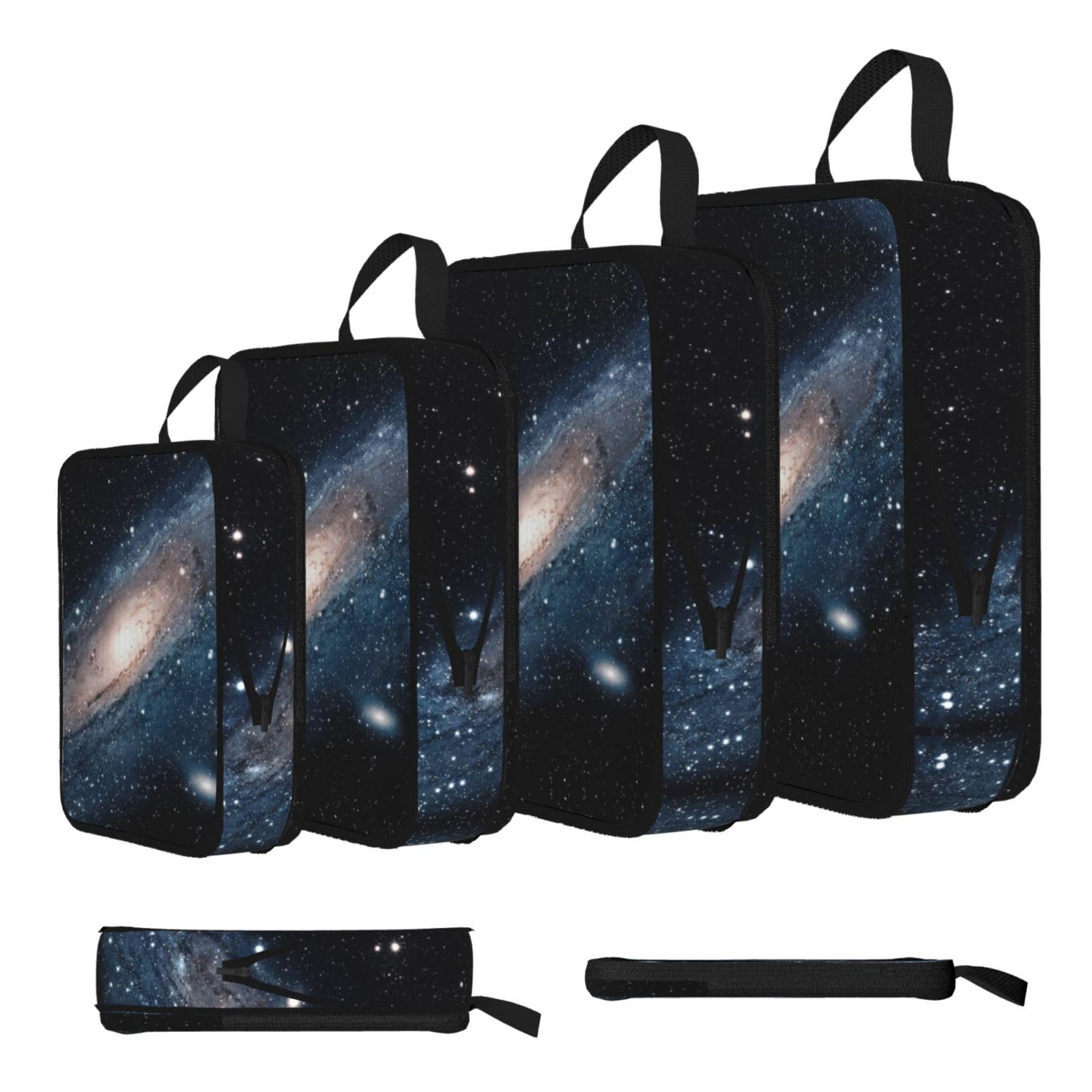 Galaxy Universe Stars Print 4 Set Compression Packing Cubes For Suitcases,Expandable Storage Bags Organizers