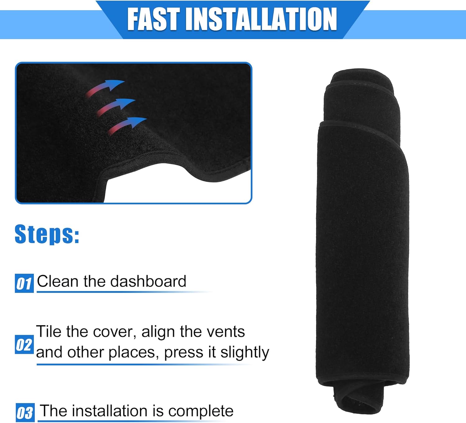 Car Dashboard Cover Compatible for Hyundai Sonata 2005-2009, Left Hand Drive Dashboard Cover Pad Carpet Protector Polyester Black