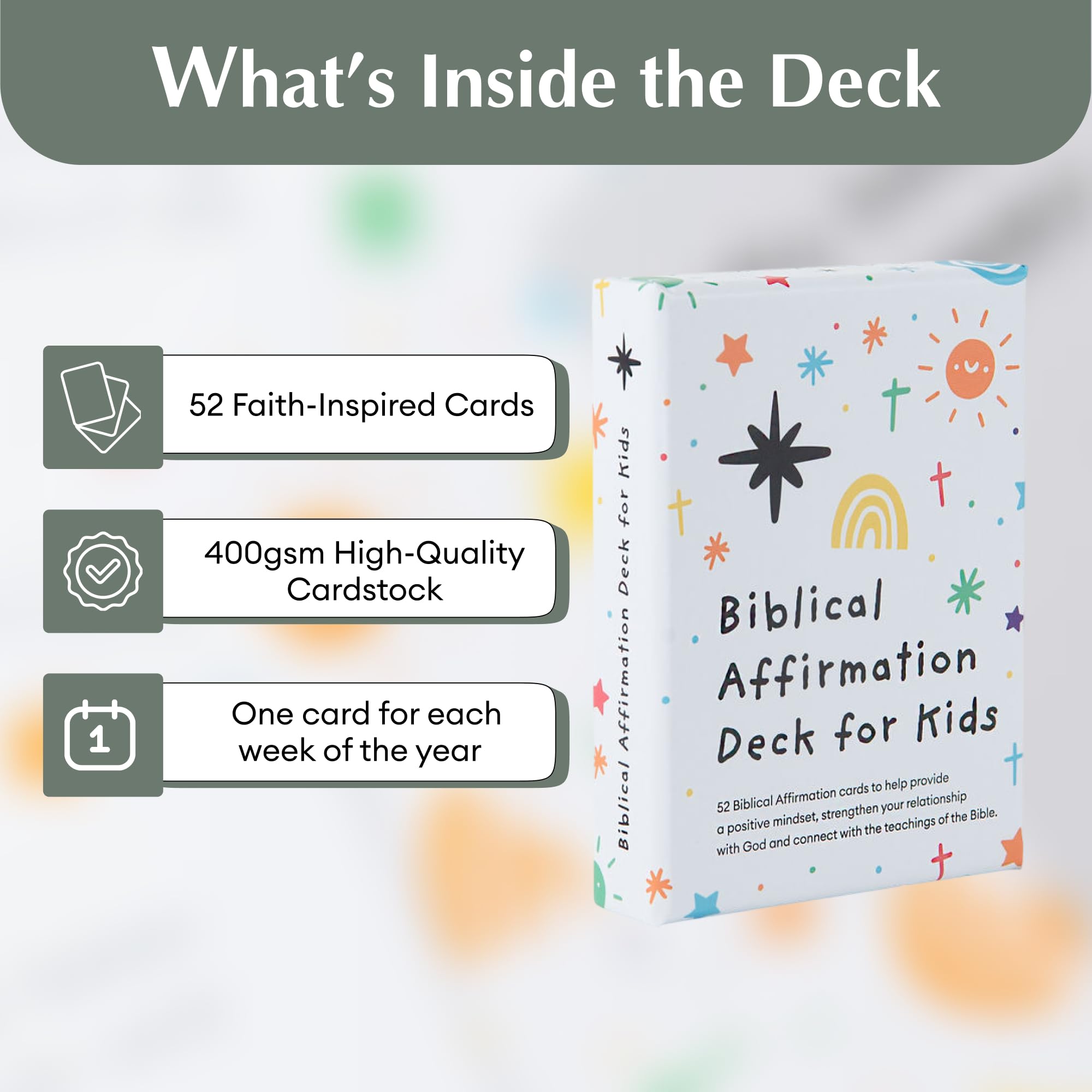 Christian Journal Co Kids Christian Affirmation Cards - 52, Multicolor, 2.8 x 3.9 pulgadas - Image 2