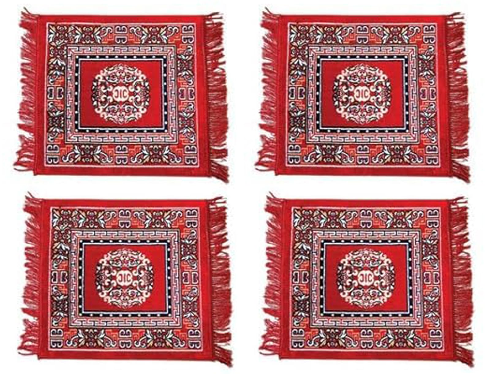 Tapis de prière pooja en velours 24x24 pour articles de salle de puja hindoue