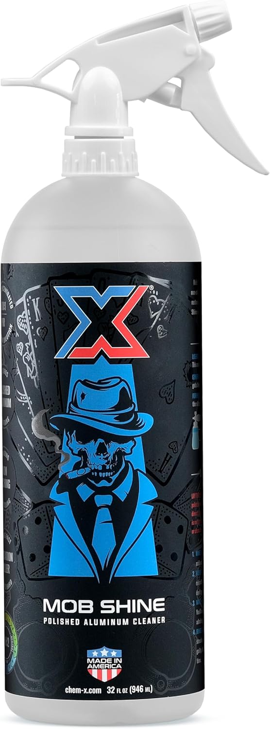 Chem-X Mob Shine: Polished Aluminum Cleaner - 1g - Cleans, Restores, & Maintains Aluminum, Removes Oxidation & Road Film, Multi-Purpose Cleaner for Rims, Wheels, Bugs, Soot Removal, & MORE