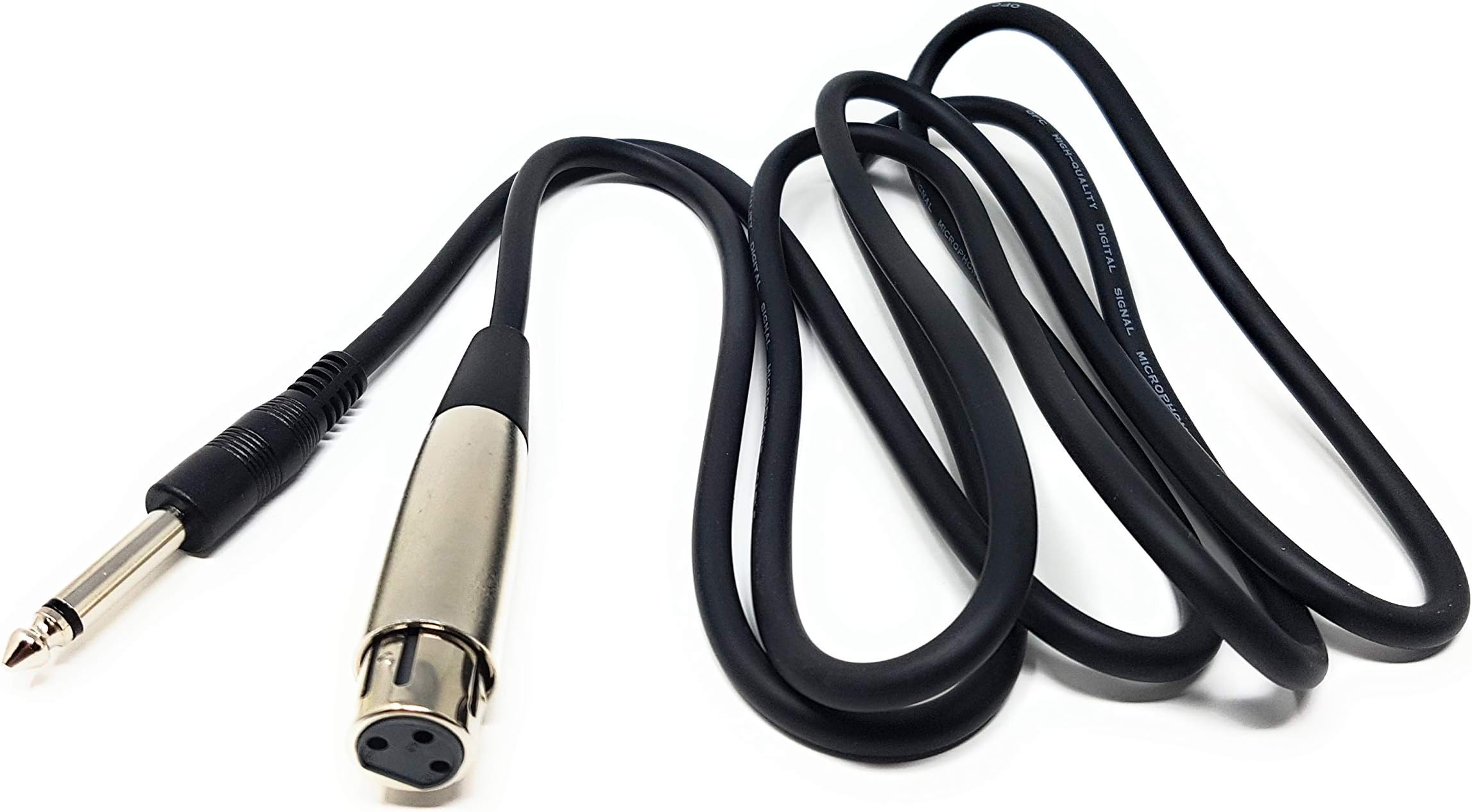 MainCore 2m long 3 pin XLR Female Socket to 6.35mm Mono 2pin Jack Plug Cable Microphone/Instrumental Lead (2m)